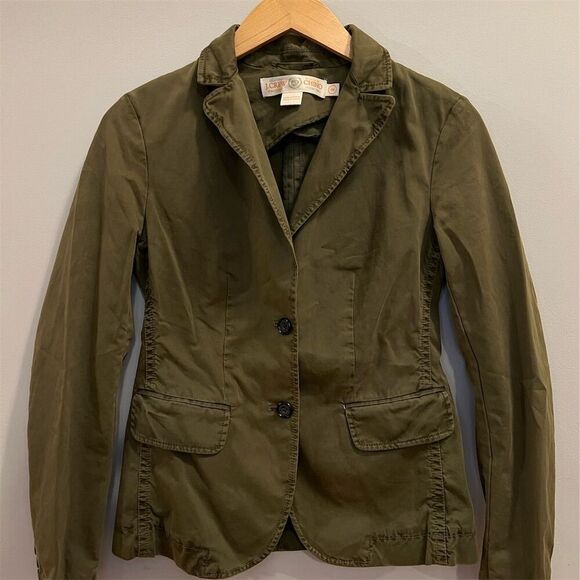 J. Crew Women's Broken-In Chino Twill Jacket Size 2 Green - Picture 1 of 5
